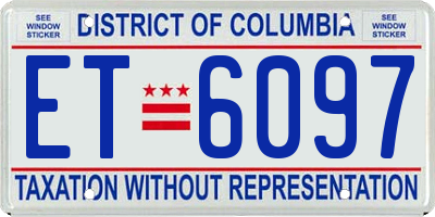 DC license plate ET6097