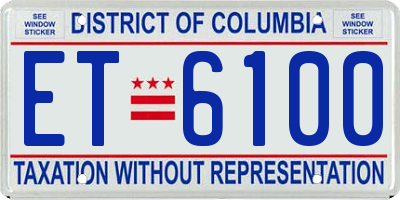 DC license plate ET6100