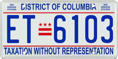 DC license plate ET6103