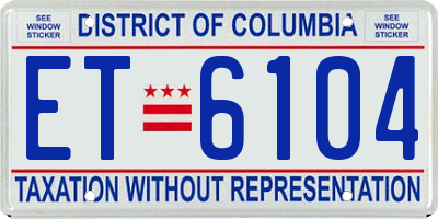 DC license plate ET6104