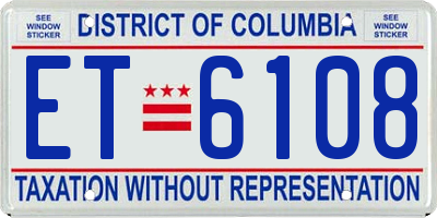 DC license plate ET6108