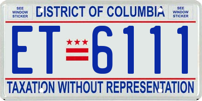 DC license plate ET6111
