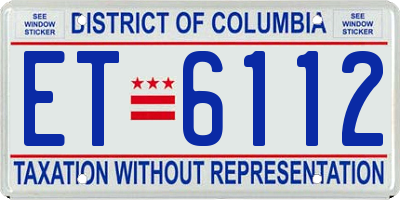 DC license plate ET6112