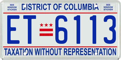 DC license plate ET6113