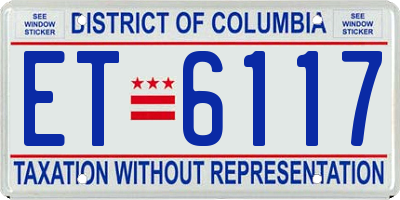 DC license plate ET6117