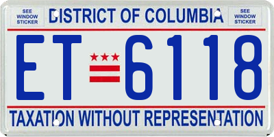 DC license plate ET6118