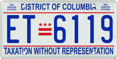 DC license plate ET6119