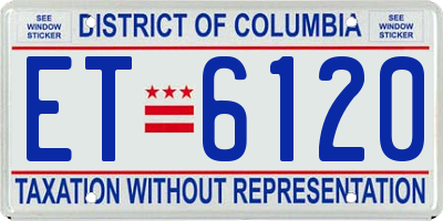DC license plate ET6120