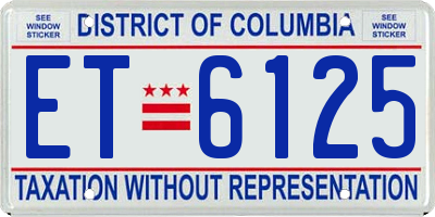 DC license plate ET6125