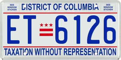 DC license plate ET6126