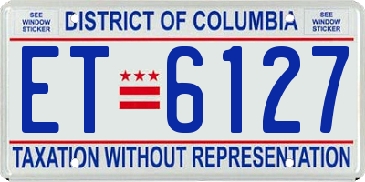 DC license plate ET6127