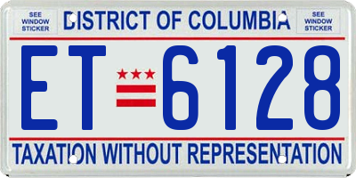 DC license plate ET6128