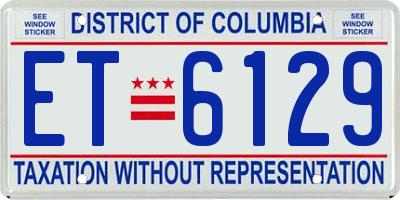 DC license plate ET6129