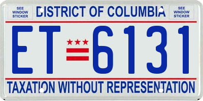 DC license plate ET6131