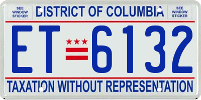 DC license plate ET6132