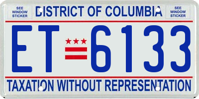 DC license plate ET6133