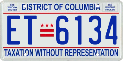 DC license plate ET6134
