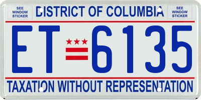 DC license plate ET6135