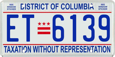 DC license plate ET6139