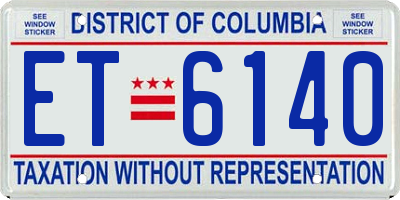 DC license plate ET6140