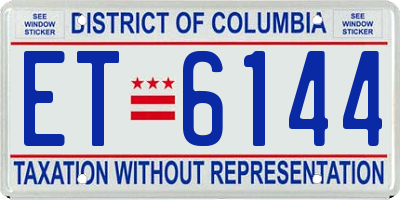 DC license plate ET6144