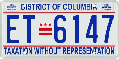 DC license plate ET6147