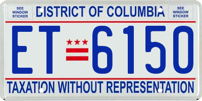 DC license plate ET6150
