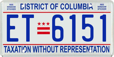 DC license plate ET6151