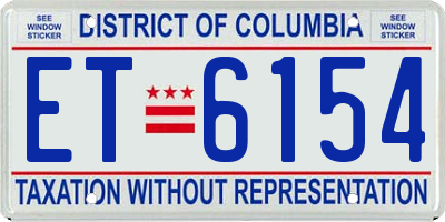 DC license plate ET6154