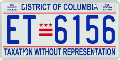 DC license plate ET6156