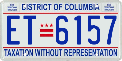 DC license plate ET6157