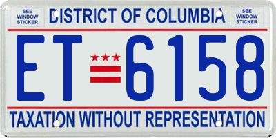 DC license plate ET6158