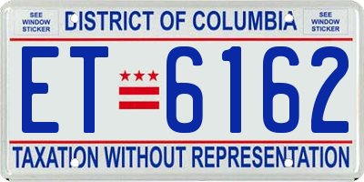 DC license plate ET6162