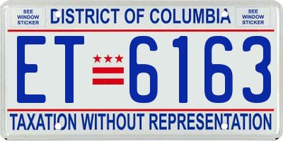 DC license plate ET6163