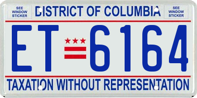 DC license plate ET6164