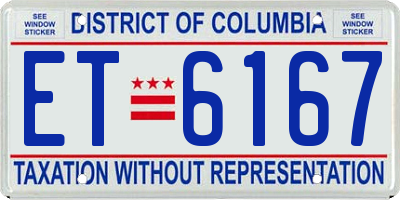 DC license plate ET6167