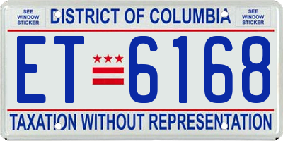 DC license plate ET6168
