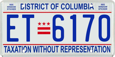 DC license plate ET6170