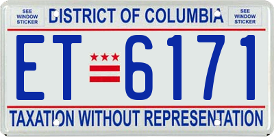 DC license plate ET6171