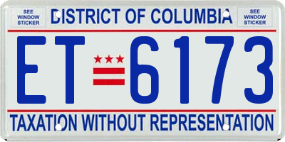 DC license plate ET6173