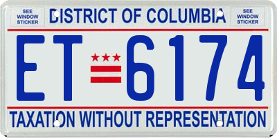 DC license plate ET6174