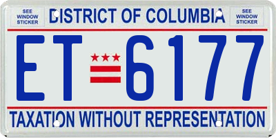 DC license plate ET6177