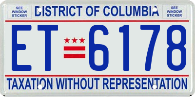 DC license plate ET6178