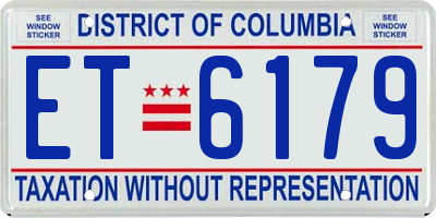 DC license plate ET6179