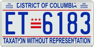 DC license plate ET6183
