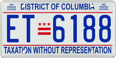 DC license plate ET6188
