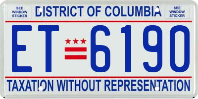 DC license plate ET6190