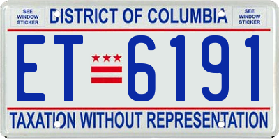 DC license plate ET6191