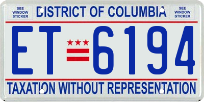 DC license plate ET6194