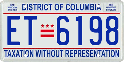 DC license plate ET6198